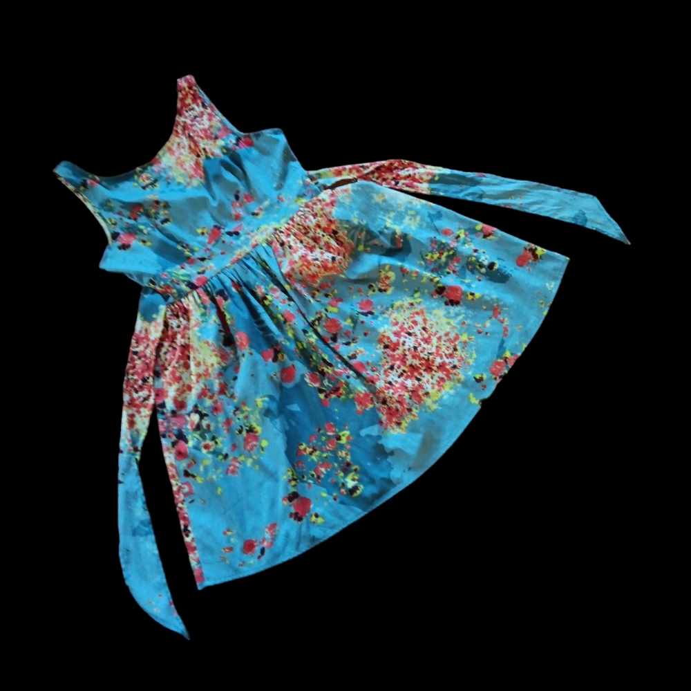 Band‎ of Gypsies dress gorgeous faux silk floral print a-line dress Size M - Picture 3 of 7